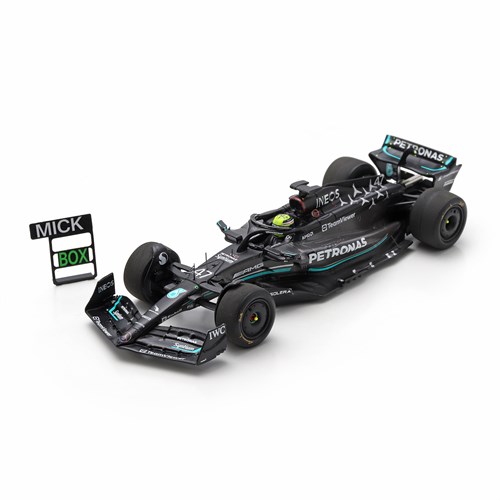 Spark Mercedes F1 W14 w. Pit Board - 2023 Spain Tyre Test - #47 M. Schumacher 1:43