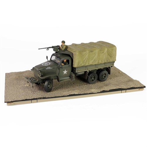 Forces of Valor GMC CCKW-353B Cargo Truck w. Rear Cover - Weymouth 1944 1:32