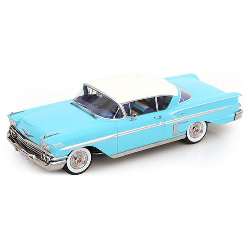 KK Chevrolet Bel Air Impala Coupe 1958 - Light Blue Metallic 1:18 model car