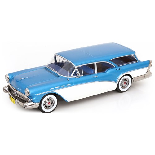 KK Buick Special Estate Wagon 1957 - Dark Blue Metallic/White 1:18 model car