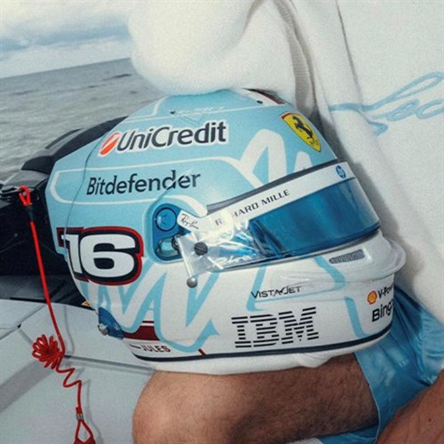 Look Smart Charles Leclerc Ferrari Helmet - 2026 Miami Grand Prix 1:5
