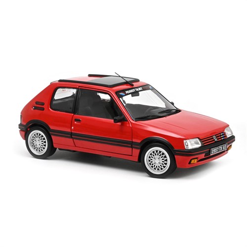 Norev Peugeot 205 GTI 1.9 1991 - Vallelunga Red w. PTS decoration 1:18