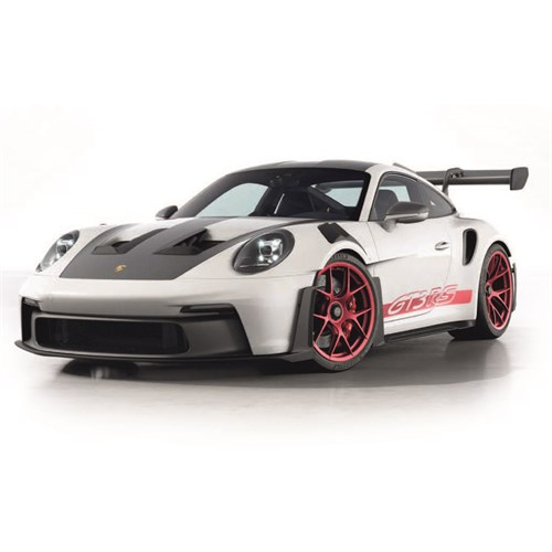 Norev Porsche 911 GT3 RS w. Weissach Package 2022 - White/Pyro Red 1:18 model car