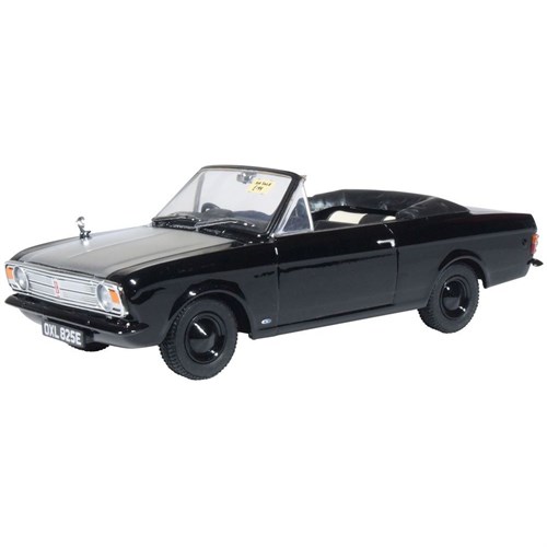 Oxford Ford Cortina Mk.II Crayford Convertible - Black/White 1:43