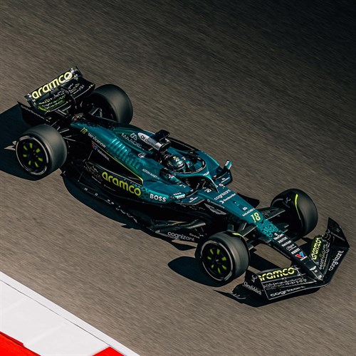 Minichamps Aston Martin AMR25 - 2025 American Grand Prix - #18 Lance Stroll 1:43 model car