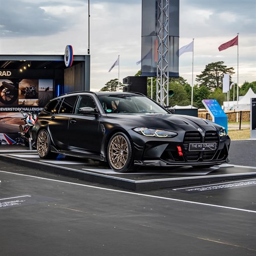 Minichamps BMW M3 Touring 2024 - Matt Black w. Gold Magnesium Wheels & Black Interior 1:18 model car