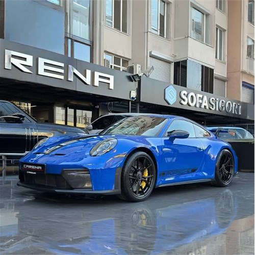 Minichamps Porsche 911 (992.2) GT3 2025 - Blue w. Weissach Package & Gold Wheels 1:18 model car