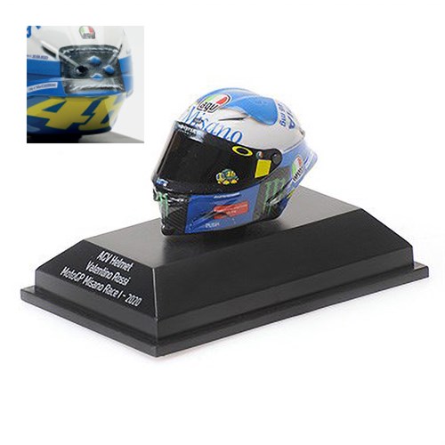 Minichamps AGV Helmet - 2020 Misano Race 1 - #46 V. Rossi 1:8