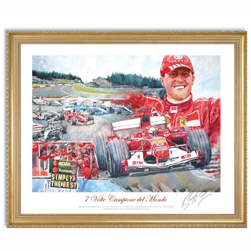 Signed Schumacher '7 Volte Campione del Mondo' print