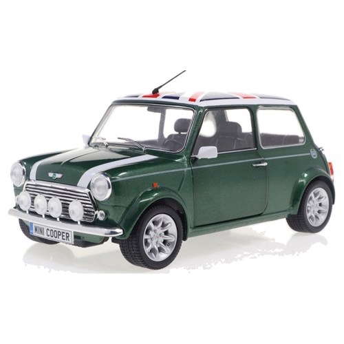 Solido Mini Cooper Sport 1997 - British Racing Green w. Union Jack Roof 1:18 model car