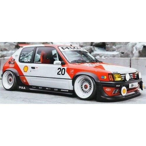 Solido Peugeot 205 GTI 1990 - Black Fish Tribute - Red/White 1:18 model car