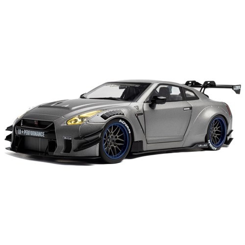 Solido Nissan GT-R (R35) w. Liberty Walk Bodykit 2023 - Silver 1:18 model car