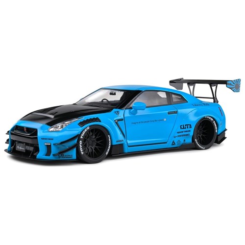 Solido Nissan GT-R (R35) w. Liberty Walk Bodykit 2024 - Baby Blue 1:18 model car