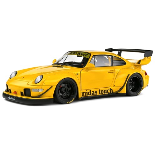 Solido Porsche 911 RWB w. Bodykit 2023 - Midas Touch Yellow 1:18 model car