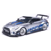 Solido Nissan GT-R (R35) w. Bodykit 2020 - Silver/Blue 1:43 model car