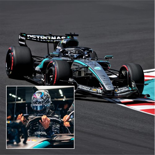 Spark Mercedes F1 W17 w. Figure - 2026 Japanese Grand Prix - #63 George Russell 1:18 model car