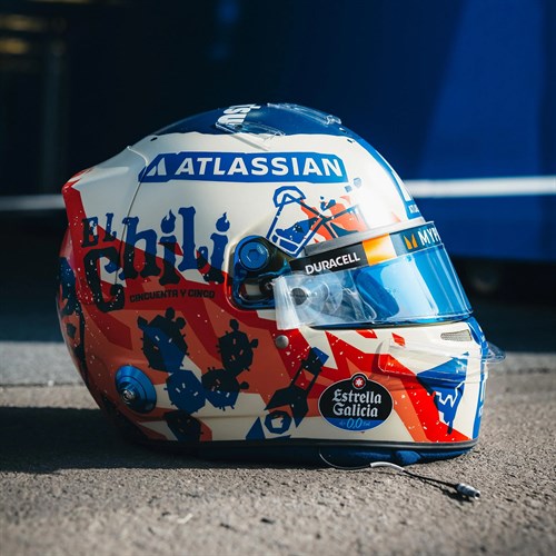 Spark Carlos Sainz Jnr Williams Helmet - 2025 Mexican Grand Prix 1:5
