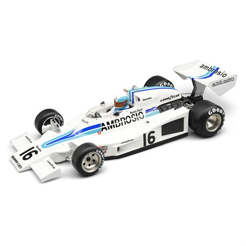Tecnomodel Shadow DN8 w. Figure - 1977 American Long Beach Grand Prix - #16 Renzo Zorzi 1:18 model car