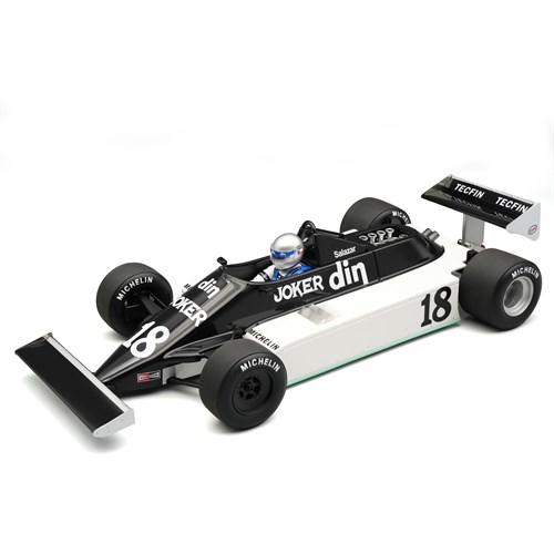Tecnomodel March 811 w. Figure - 1981 American Long Beach Grand Prix Practice - #18 Eliseo Salazar 1:18 model car
