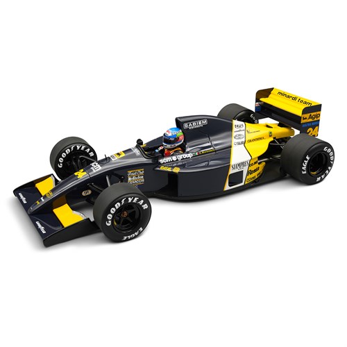 Tecnomodel Minardi M191 w. Figure - 1991 Belgian Grand Prix - #24 Gianni Morbidelli 1:18 model car