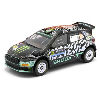 IXO Skoda Fabia RS Rally2 - 2024 Safari Rally - #20 Oliver Solberg 1:18 model car