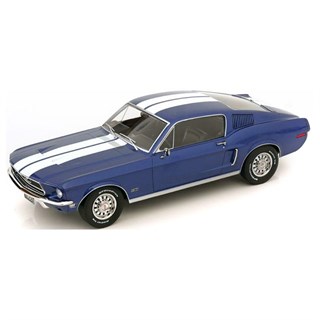 KK Ford Mustang GT Fastback 1968 - Blue Metallic/White 1:18 model car