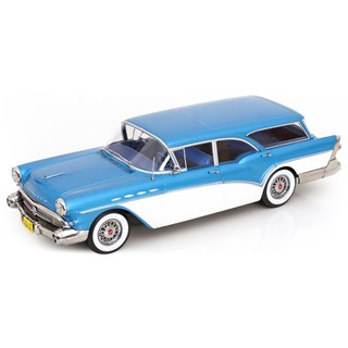 KK Buick Special Estate Wagon 1957 - Dark Blue Metallic/White 1:18 model car