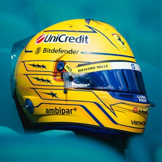 Look Smart Lewis Hamilton Ferrari Helmet - 2025 Miami Grand Prix 1:5