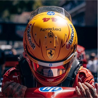 Look Smart Lewis Hamilton Ferrari Helmet - 2025 Monaco Grand Prix 1:5