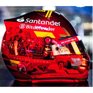 Look Smart Carlos Sainz Jnr Ferrari Helmet - 2024 Abu Dhabi Grand Prix 1:5