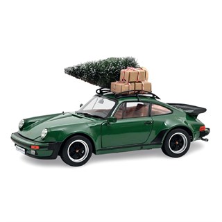 Norev Porsche 911 Turbo 3.3 w. Christmas Tree 1980 - Green 1:18 model car