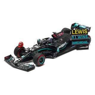 Minichamps Mercedes F1 W11 w. Pit Board & Helmet - 1st 2020 Eifel Grand Prix - #44 Lewis Hamilton 1:43 model car