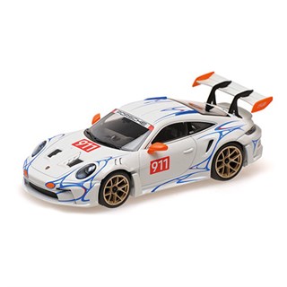 Minichamps Porsche 911 (992) GT3 RS 2023 - White w. Orange Decor 1:43 model car