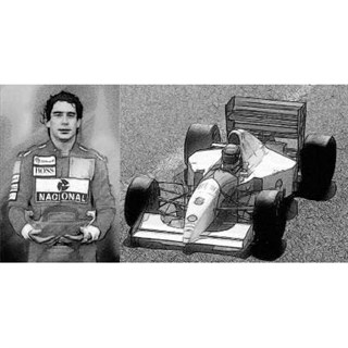 Minichamps McLaren MP4/8 'Dirty Version' w. Figure & Trophy - 1st 1993 Monaco Grand Prix - #8 A. Senna 1:43 model car