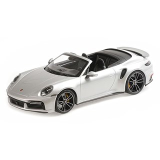 Minichamps Porsche 911 (992) Turbo S Cabriolet 2020 - Silver 1:18 model car