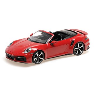 Minichamps Porsche 911 (992) Turbo S Cabriolet 2020 - Red 1:18 model car