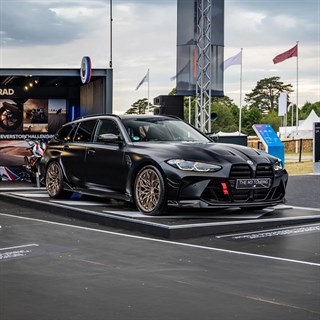 Minichamps BMW M3 Touring 2024 - Matt Black w. Gold Magnesium Wheels & Black Interior 1:18 model car
