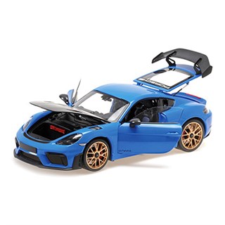 Minichamps Porsche Cayman GT4 RS w. Weissach Package 2024 - Blue 1:18 model car