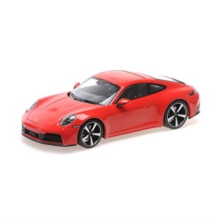 Minichamps Porsche 911 (992.2) Carrera Coupe 2024 - Red 1:18 model car