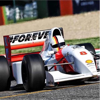 Minichamps McLaren MP4/8 w. Figure & Flag - 2024 Imola Tribute To Senna - #8 S. Vettel 1:18 model car