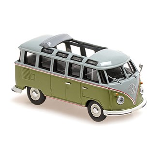 Maxichamps Volkswagen Samba Bus 1961 - Grey/Green 1:43 model car