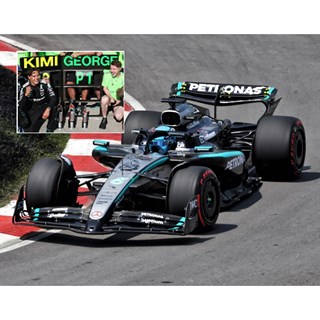 Spark Mercedes F1 W16 w. Pit Board - 1st 2025 Canadian Grand Prix - #63 George Russell 1:18 model car