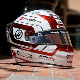 Spark Oliver Bearman Haas Helmet - 2025 Monaco Grand Prix 1:5