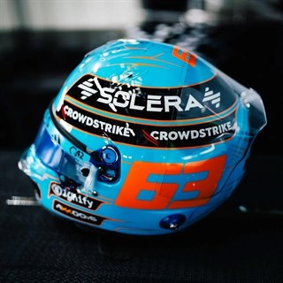 Spark George Russell Mercedes Helmet - 2025 British Grand Prix 1:5
