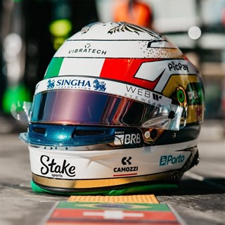 Spark Gabriel Bortoleto Sauber Helmet - 2025 Italian Grand Prix 1:5