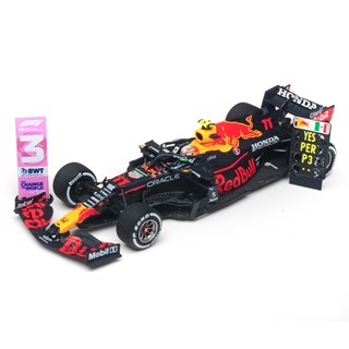 Spark Red Bull RB16B w. Pit Boards - 2021 Mexican Grand Prix - #11 S. Perez 1:43 model car