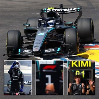 Spark Mercedes F1 W17 w. Figure & Pit Boards - 1st 2026 Monaco Grand Prix - #12 Andrea Kimi Antonelli 1:43 model car