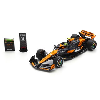 Spark McLaren MCL38 w. Pit Boards - 1st 2024 Miami Grand Prix - #4 L. Norris 1:43 model car