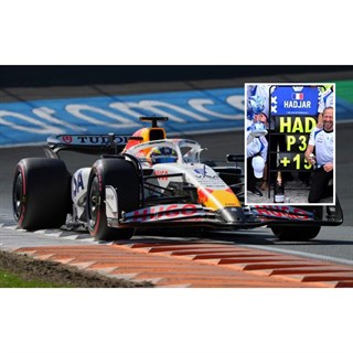Spark Racing Bulls VCARB 02 w. Pit Board - 2025 Dutch Grand Prix - #6 Isack Hadjar 1:43 model car