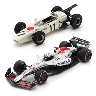 Spark Honda RA272 - 1st 1965 Mexican Grand Prix - #11 Richie Ginther & Red Bull RB21 - 1st 2025 Japanese Grand Prix - #1 Max Verstappen - Two Car Set 1:43 model car